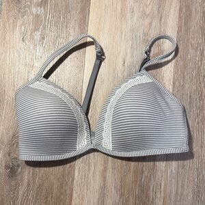 Women's Grey Striped Bra